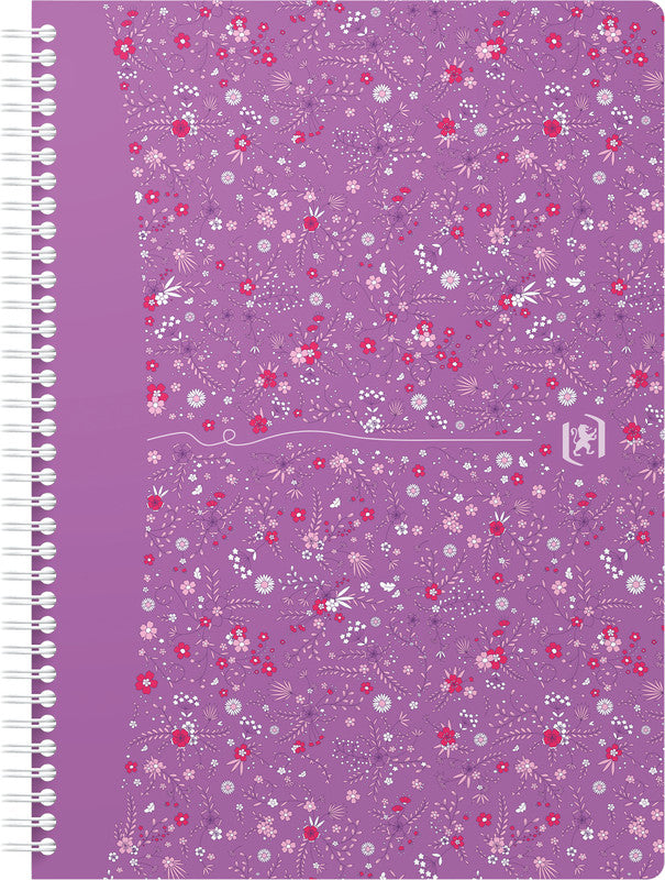 Oxford Collegeblock, Spiralbindung, Softcover, 60 Blatt, perforiert, 90 g/m² – floral, für SCRIBZEE App