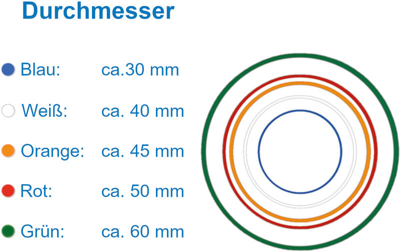 Laufer Läufer – Gummibänder – 60 × 60 mm, Ø 60 mm, farbig sortiert, Naturkautschuk, 40 g