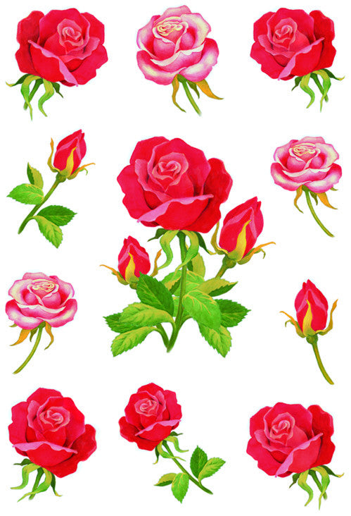 HERMA Schmucketiketten Rosen – 33 Stück – permanent – mehrfarbig