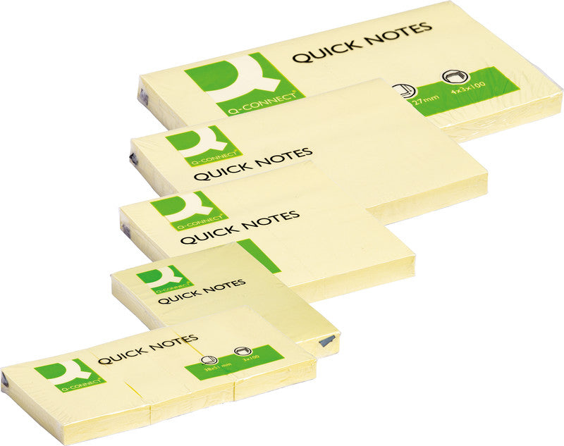Q-Connect Haftnotizen – 102×76 mm – Gelb, 100 Blatt
