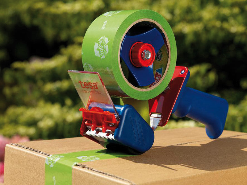 tesa Verpackungsband – 50 mm × 66 m, grün, stark, eco:plus