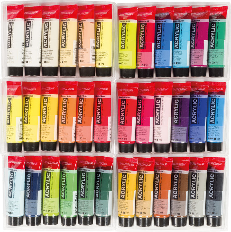 Royal Talens Amsterdam – Acrylic Standard – Acrylfarbe – Set – 36 Farben, sortiert, 36 × 20 ml