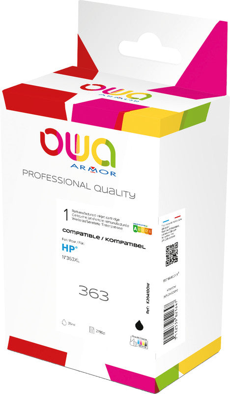 Owa Tintenpatrone 363XL, schwarz, 35 ml, kompatibel – für diverse Inkjetdrucker