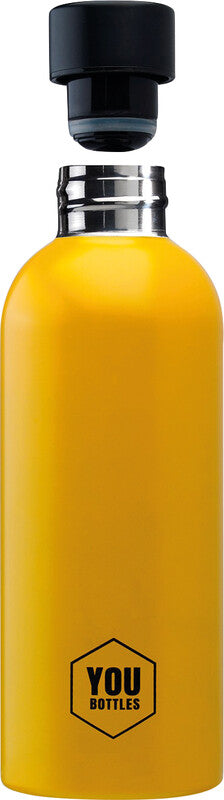Youbottles Trinkflasche Dual – 5 dl – Edelstahl, isoliert, Schraubverschluss – Monochrome Orange