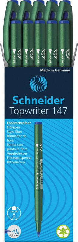Schneider Schreibgeräte Topwriter 147 Fineliner – 10er-Set – blau