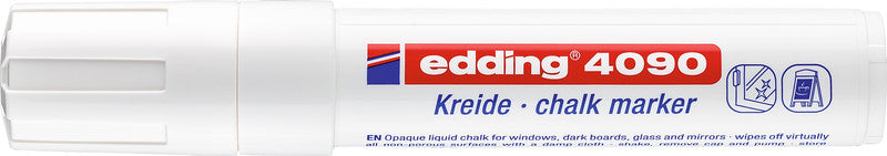Edding Kreidemarker 4090 – Keilspitze, 4–15 mm – Weiss