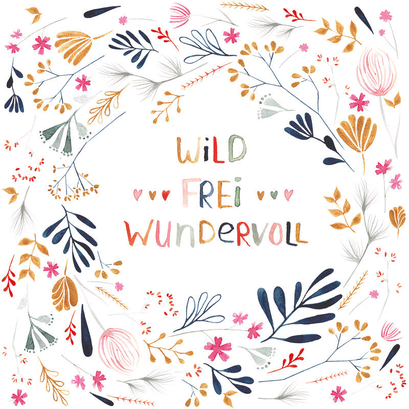 Ppd Servietten Wild, Frei, Wundervoll – 33 × 33 cm – 3-lagig, Tissue – 20 Stk., FSC