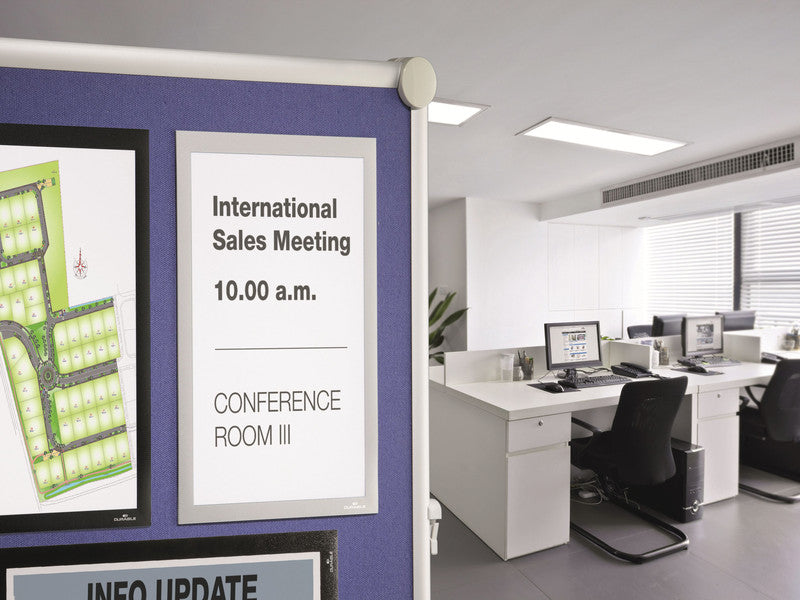 Durable Plakatrahmen Duraframe Grip – für A4 – Klapprahmen, magnetisch – grau