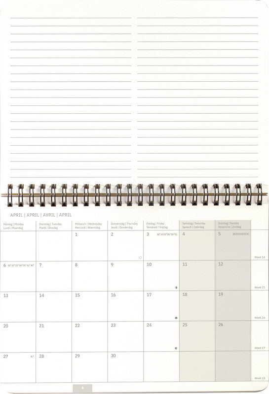 Sigel Conceptum Wochenplaner – 1 Monat/2 Seiten, Spiralbindung, 22 × 21,3 cm, mit Ständer, Jan–Dez 2026, PEFC