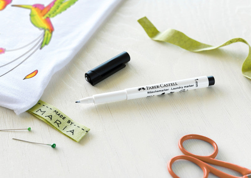 Faber-Castell 159502 Textilmarker – Rundspitze 1 mm – Schwarz