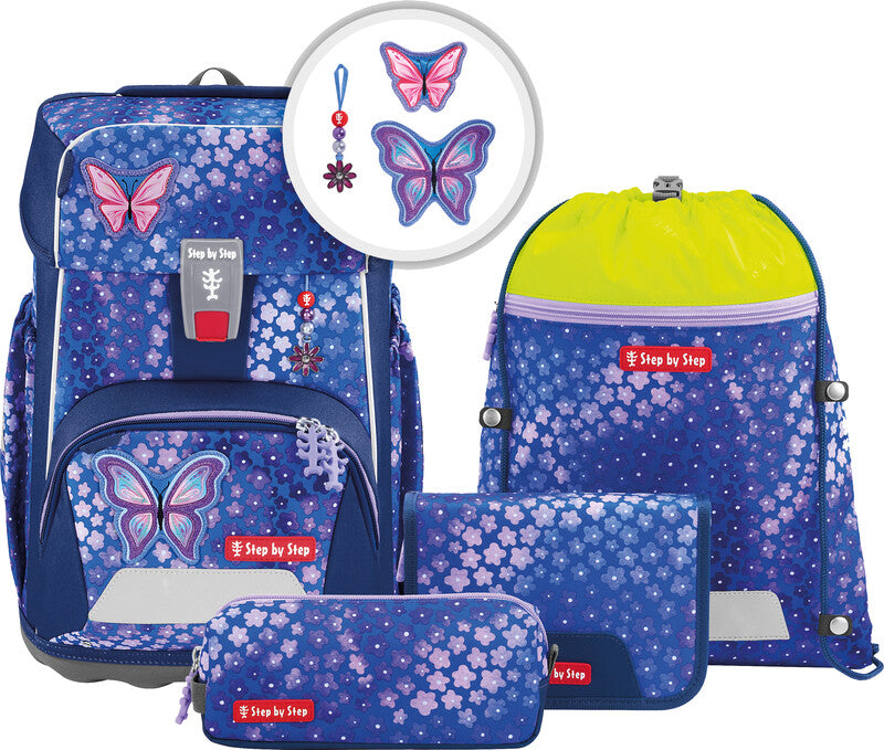 Step by Step Schulrucksack-Set – 5-teilig – Butterfly Maja