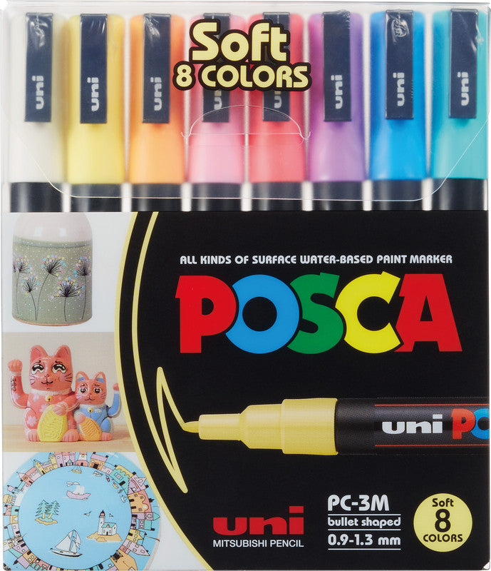 Uni-Ball Non-Permanent-Marker – Rundspitze 0,9-1,3 mm – Sortiert – 8er-Set