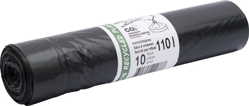 Kehrichtsack Quickbag – 110 l, mit Zugband, PE, schwarz, 45 µm, 10 Stk