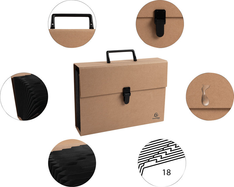 Exacompta Sammelmappe, für A4, Karton, braun, mit Lasche