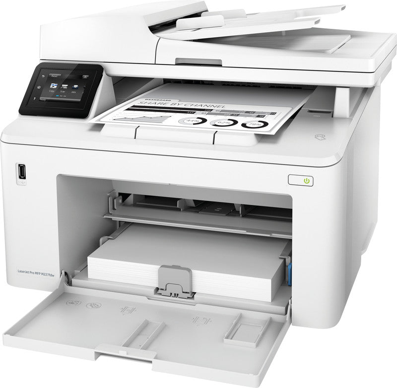 HP Laserjet Pro M227fdw – S/W Laser-MFP A4, 4-in-1 – USB/WLAN – Duplex, 35-Blatt ADF – 28 Seiten/Min. S/W