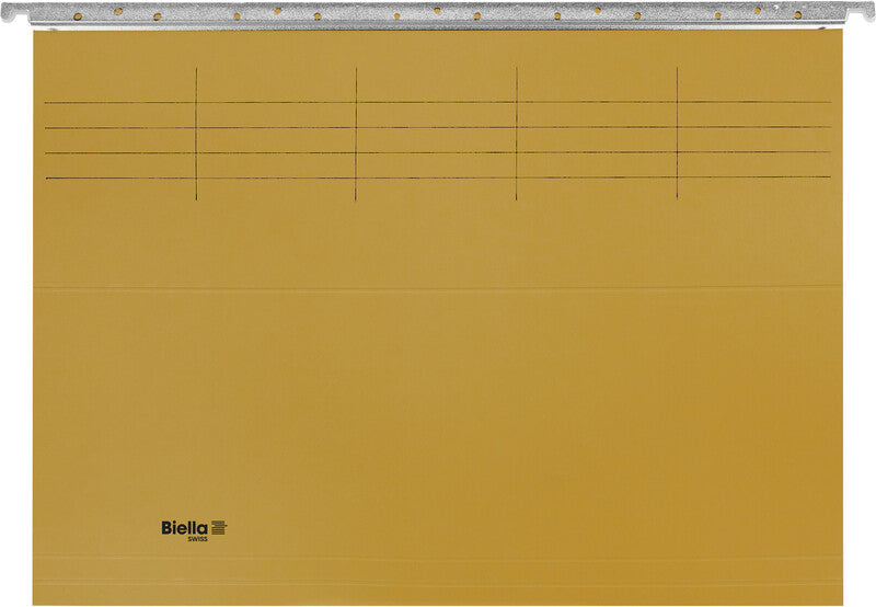 Biella Hängeordner für A4 – Karton, Gelb, 320 × 250 mm, mit Vordruck