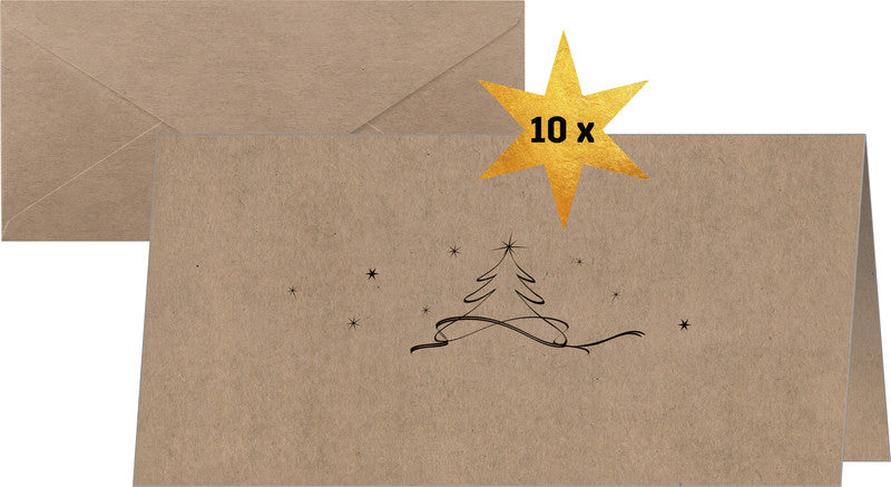 Sigel Grusskarte Weihnachten (Tannenbaum) – 220 × 110 mm – mit Umschlägen, für Inkjet/Laser/Kopierer