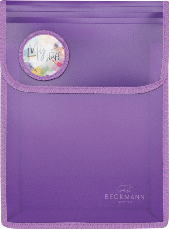 Beckmann Sammelmappe, Kunststoff, Violett, mit Klettverschluss, 24 × 33 cm