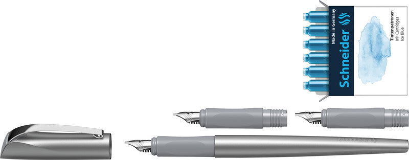 Schneider Schreibgeräte Schneider Callissima Kalligrafie Set – 1,1/1,5/1,8 mm – für Rechts- & Linkshänder – Anthrazit – Patronen