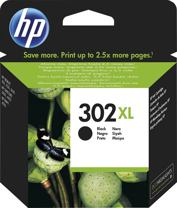 HP Tintenpatrone 302XL, Schwarz, 480 Seiten – für Tintenstrahldrucker/Multifunktionsgeräte