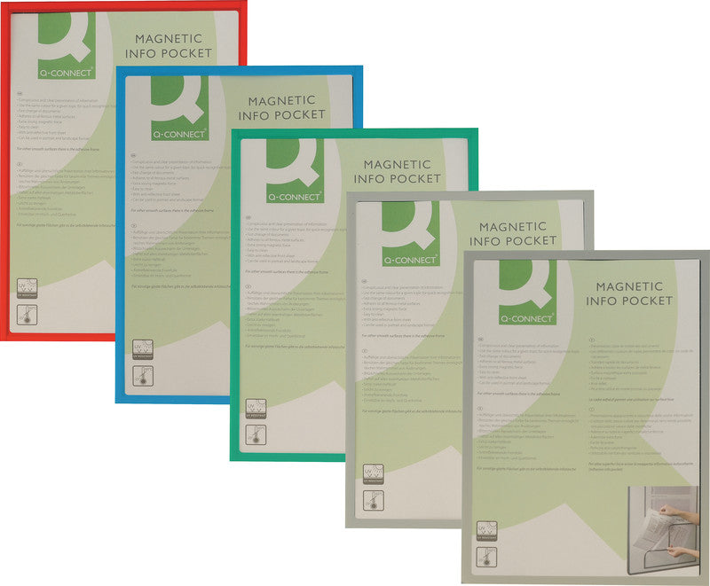 Q-connect Magnetclip – 225 × 312 mm, grau, wiederablösbar, für A4