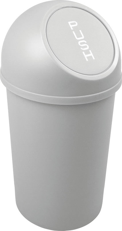 Helit Abfallcontainer the Flip – 13 l – mit Deckel – Kunststoff, lichtgrau – Ø 253 × H 490 mm