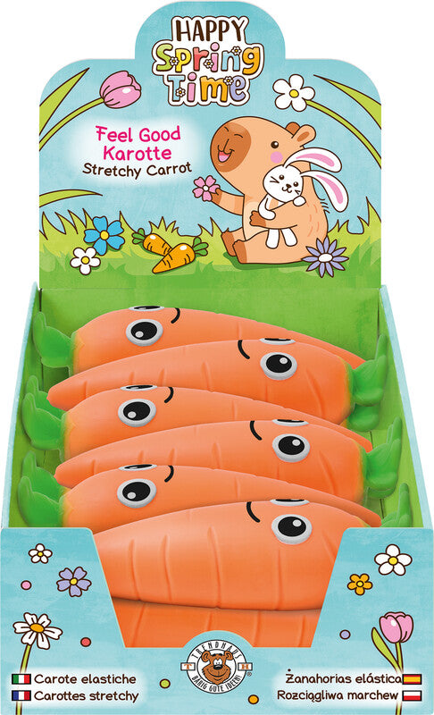 Trendhaus Happy Spring Time Stressball Karotte – 5 × 16 × 4,5 cm, orange, Kunststoff