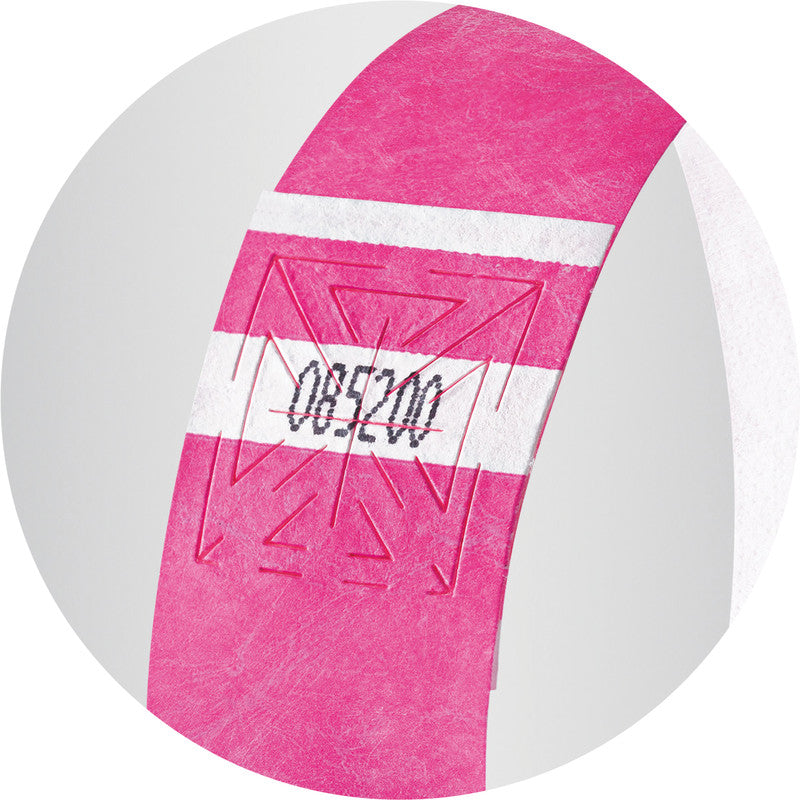 Sigel Event-Armband – 25 × 255 mm, neonpink, Kunststoff, fortlaufend nummeriert – 120 Stk