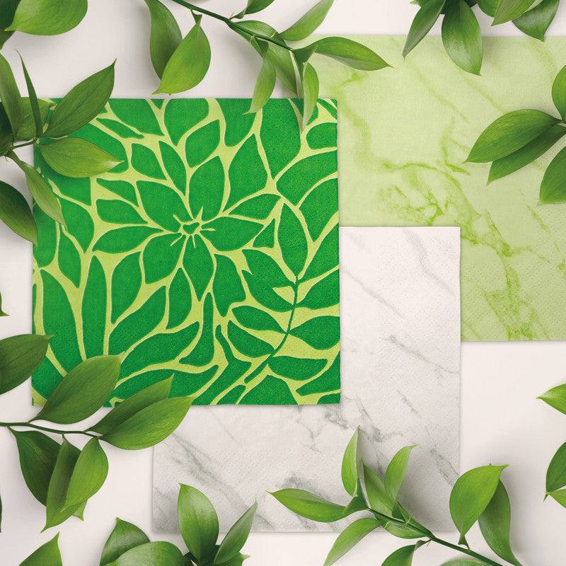 Atelier Servietten Marmor Jade – 33 × 33 cm – 3-lagig, Tissue – 20 Stk.