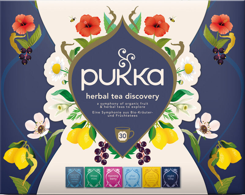 Pukka Bonbon-Box – Teebeutel-Box, sortiert – 30 Beutel, 6 Sorten