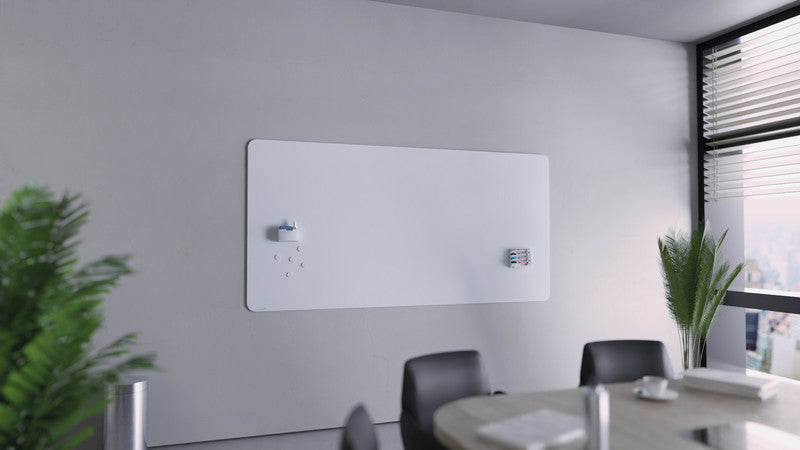 Legamaster Whiteboard – 200 × 100 cm, Glas, magnetisch, Wandmontage, inkl. Magnete, Marker