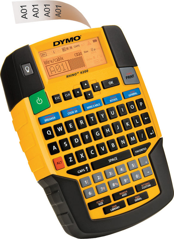 DYMO LabelManager Rhino 4200 – Beschriftungsgerät für Schriftbänder 6–19 mm, Lithium-Ionen-Akku