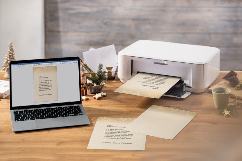 Sigel Motivpapier – A4, 90 g/m², Golden Christmas Night – für Inkjet/Laser/Kopierer – FSC – 25 Blatt