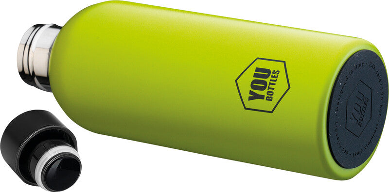 Youbottles Trinkflasche Dual – 5 dl – Edelstahl, isoliert, Schraubverschluss – Monochrome Grün