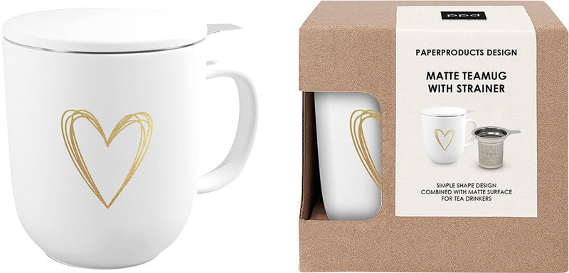 Ppd Pure Teetasse – 0,35 l, New Bone China, weiss, Deckel, inkl. rostfreies Teesieb