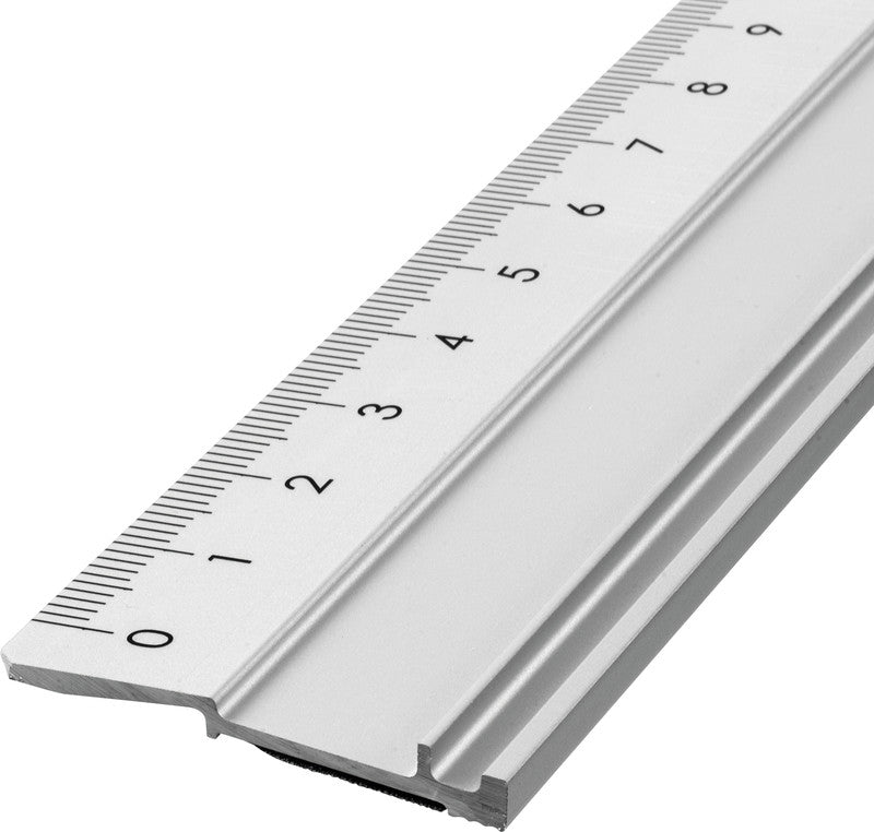 Linex Wandtafel-Lineal 50 cm – Aluminium, silber, rutschfest, mit Stahl-Schneidekante