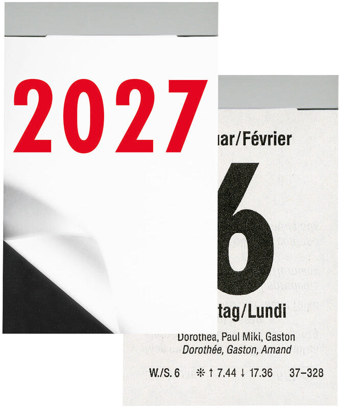 Biella Abreisskalender – 1 Tag/Blatt – zweisprachig Deutsch/Französisch – 2027 – 5,4 × 8 cm