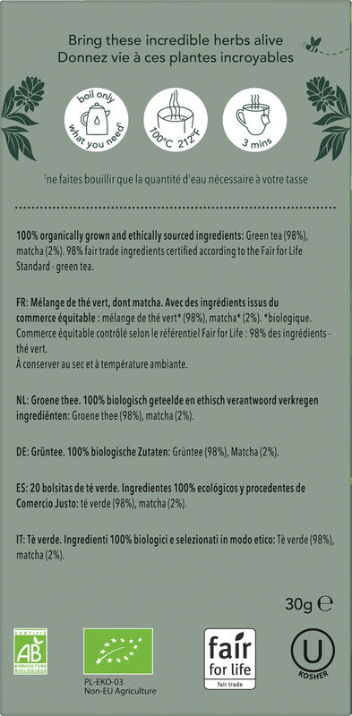 Pukka Teebeutel – Supreme Matcha Green – Grüntee, Bio, kompostierbar