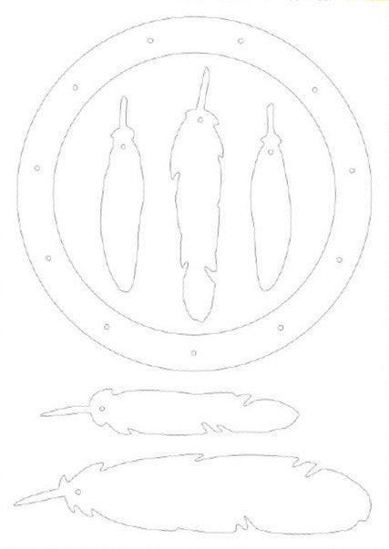 Folia Stanzbogen – Traumfänger – 12 Stück – Weiss – 210 × 300 mm