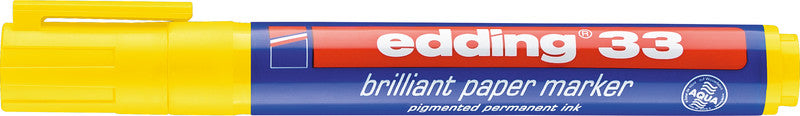 Edding Non-Permanent-Marker Brillant Paper Marker 33 – Keilspitze 1-5 mm – Gelb – Nachfüllbar
