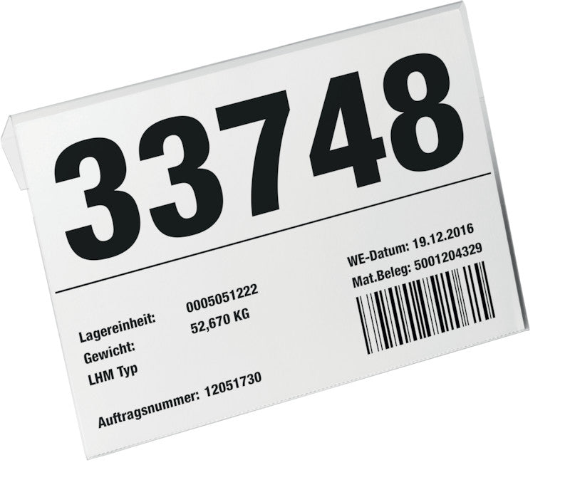 Durable Kennzeichnungstaschen – 210 × 148 mm, transparent, wiederablösbar, 10er-Pack