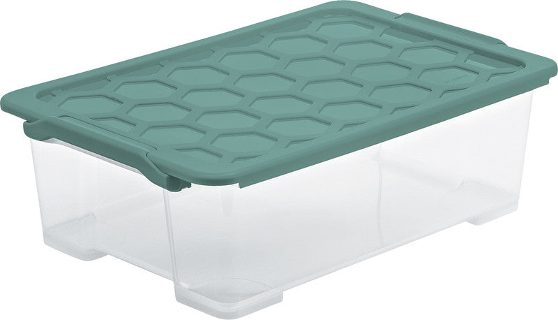 Rotho Aufbewahrungsbox Evo Safe – Kunststoff, Transparent, 59 × 18,5 × 39,5 cm