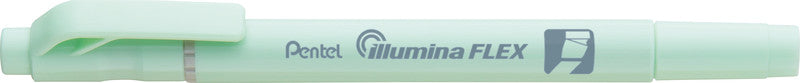 Pentel Illumina Flex Textmarker – Pastellgrün, Keil/Fein 1,5–3,5/1,0 mm, nachfüllbar