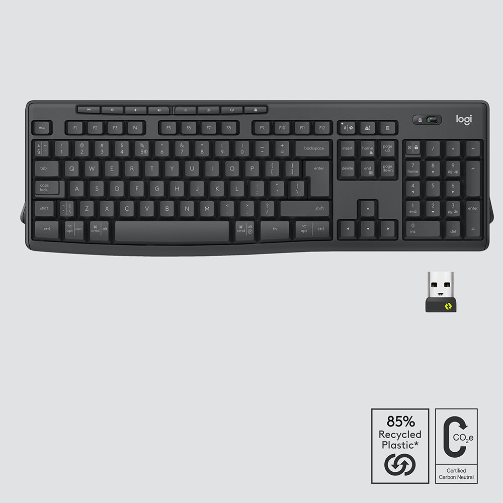 Logitech MK370 – Kabellose Tastatur (Bluetooth/2,4 GHz), CH-Layout (DE-CH) – für Windows & iOS
