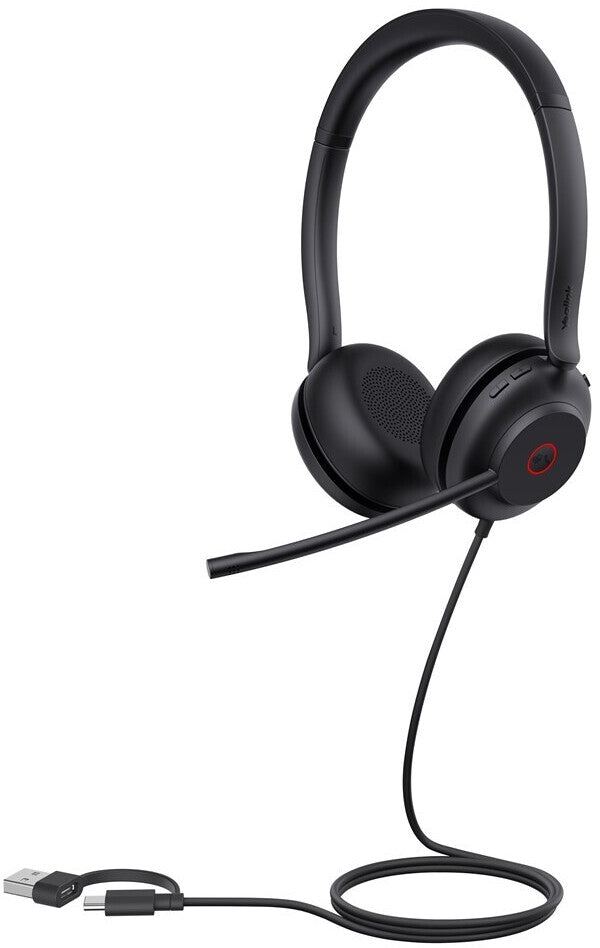 Yealink UH35 Dual UC – Duo Headset – USB‑C/USB‑A, Geräuschunterdrückung – Schwarz – für Microsoft Teams