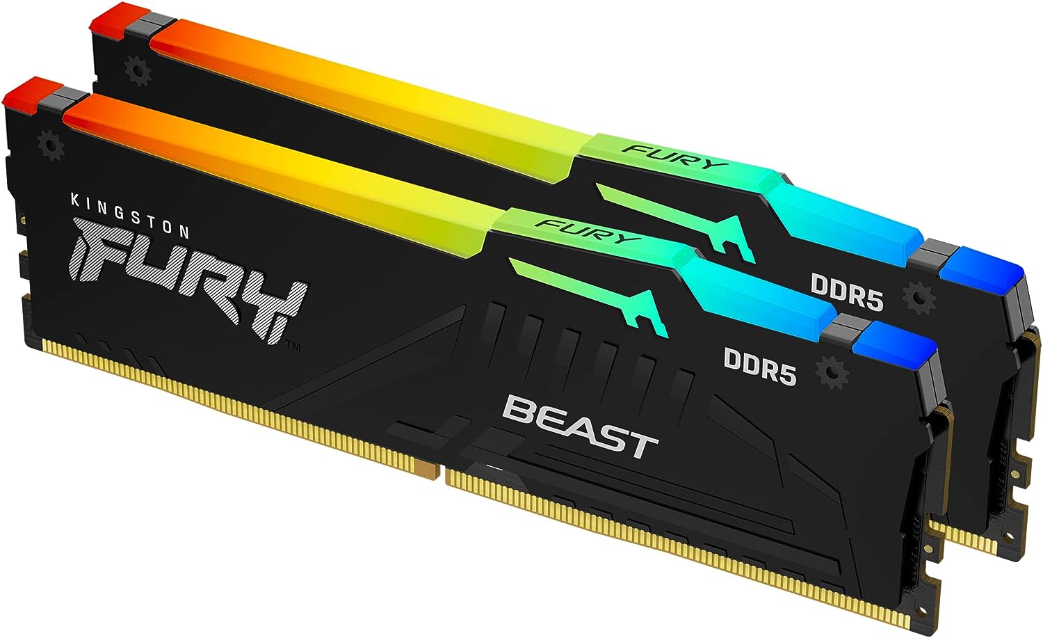 Kingston Technology Kingston FURY Beast – Arbeitsspeicher – 32 GB (2×16 GB), DDR5-6400 MT/s, CL32, 288‑Pin DIMM, RGB, EXPO, Schwarz
