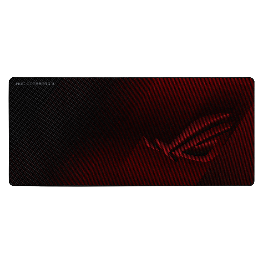 ASUS ROG Scabbard II – Gaming-Mauspad – 400 × 900 mm, Stoff & Gummi, Schwarz, Rot
