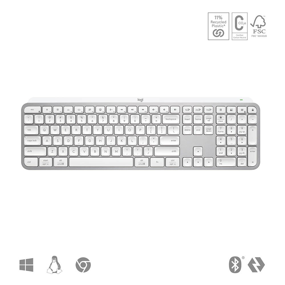 Logitech MX Keys S – Tastatur, kabellos (Bluetooth), CH-Layout (DE-CH), Grau