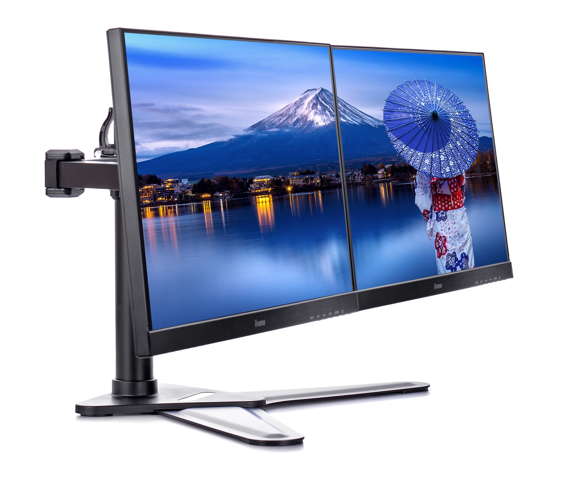 iiyama Monitorarm, Dual, Standfuss, bis 30", VESA 100 × 100 mm, 10 kg