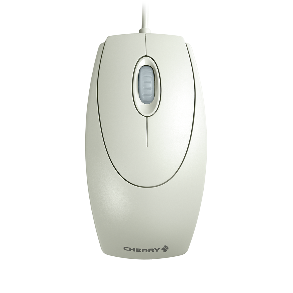 CHERRY M-5400 WheelMouse Optical Maus – kabelgebunden, USB-A + PS/2, 1'000 dpi, 3 Tasten, beidhändig, hellgrau